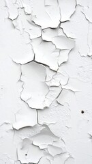 Obraz premium Cracked White Paint Wall Texture Aged, Peeling, Damaged Surface, Generated image