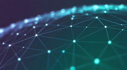 Modern network connection with glowing nodes and lines, futuristic data visualization
