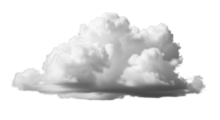 Fluffy white cloud isolated PNG with Transparent Background