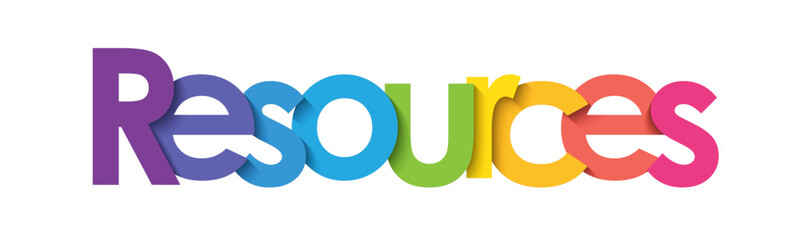RESOURCES colorful vector typography banner © Web Buttons Inc