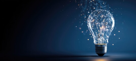 Digital light bulb concept representing innovation and new ideas.