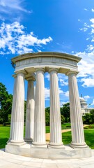 Fototapeta premium Ancient columns in a park setting