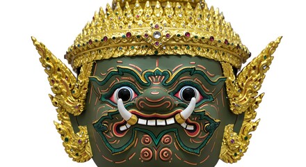 Thai demon mask with transparent background