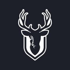 deer animal abstract logo modern style
