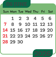 Obraz premium Quarter calendar template for 2025/2026 year. Wall calendar grid in a minimalist style. Week Starts on Sunday.2026 Calendar for Planning