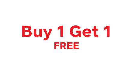 Buy 1 Get 1 FREE promotion isolated PNG with Transparent Background