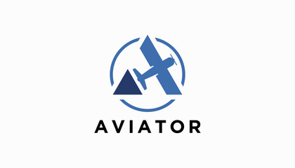 flight aviation logo design. aviator vector air plane wing logo design template