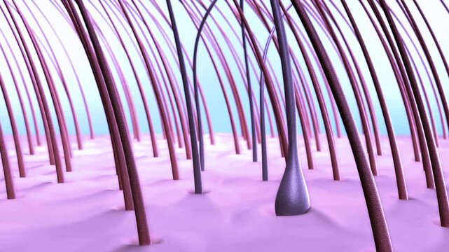 UHD 4k Hair loss 3d animation.