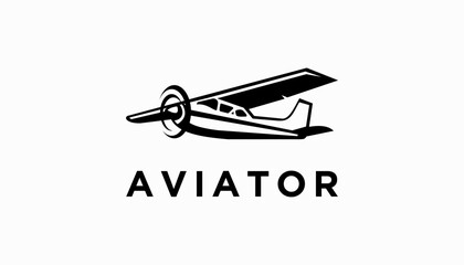 flight aviation logo design. aviator vector air plane wing logo design template
