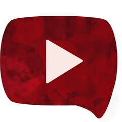 Watercolor Play Button Logo Icon