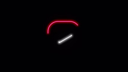 Animated Red and White Neon Play Button Glowing in the Dark. - Powered by Adobe