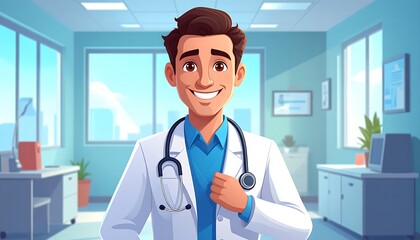 Friendly doctor in a clinic
