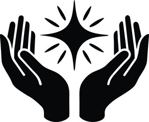 Obraz premium Healing hands vector icon.eps