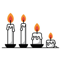 Beautiful Día de las Velitas Candle Illustration.