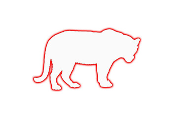 Lion red line outer glow red effect background 