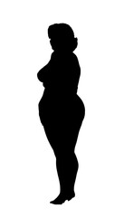 Confidently posed silhouette of a woman with curves, embodying self-acceptance and diverse beauty, perfect for empowering campaigns and inclusive messaging