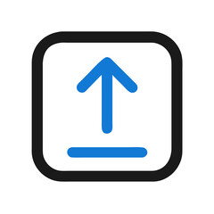 blue icon with a arrow