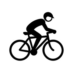 Naklejka premium Cyclist Silhouette Vector Icon