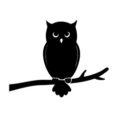 Owl Silhouette Vector Icon