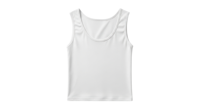 Blank white tank top apparel mockup isolated PNG with Transparent Background