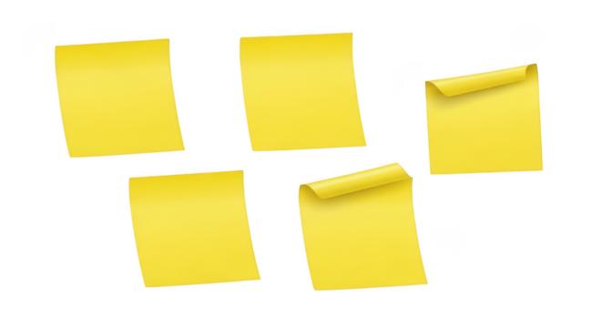 Yellow Sticky Notes Mockup Blank
