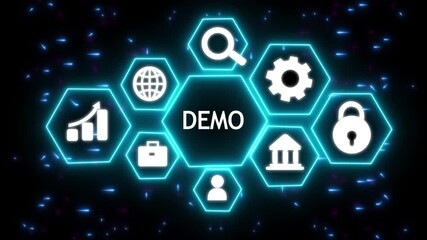 Business Demo concept.Circuit board with Technology background 4k video animation