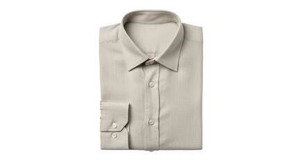 Beige men's formal dress shirt neatly folded isolated PNG with Transparent Background