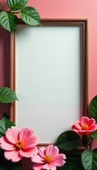 Simple rectangular blank picture frame template for easy image insertion , white, flyer, modern