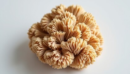 Closeup Lions Mane Mushroom Cluster White Background