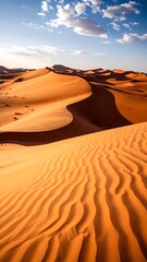 Golden desert dunes at sunrise (2)