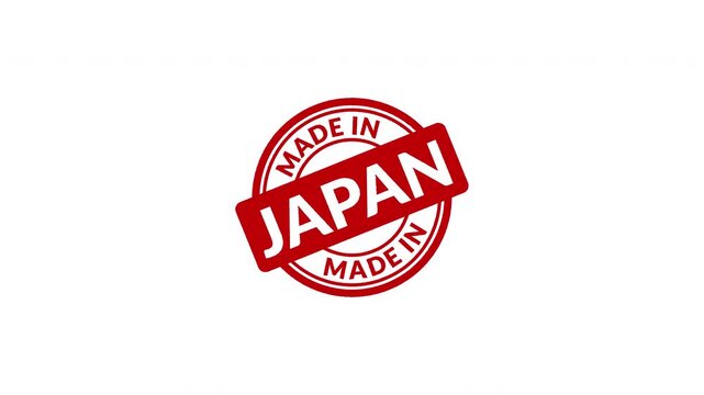 animated Red stamp with made in japan. Suitable for labeling products, indicating origin or adding cultural touch to designs