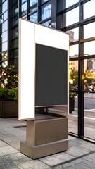 Modern illuminated outdoor advertising panel