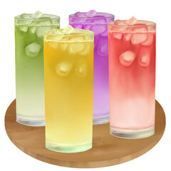 Illustration of summer drinks