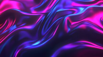 Obraz premium Abstract, vibrant, flowing fabric with neon pink and blue hues