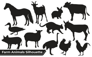 mix animals silhouettes sheet