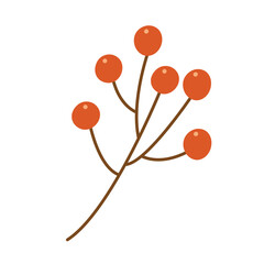 Minimalist berry twig illustration for autumn design