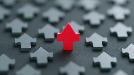 A red arrow is placed in the middle of a black