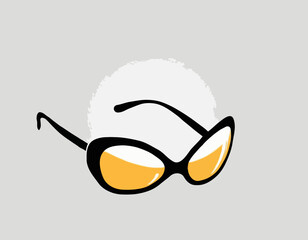 Stylish Sun Glasses Vector Silhouette