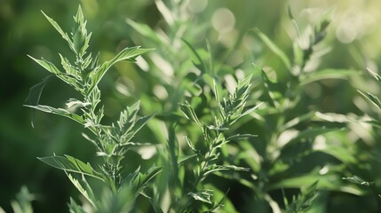 Obraz premium Experience the Benefits of Mugwort: Traditional Herb for Wellness, Skin Care, and Natural Healing