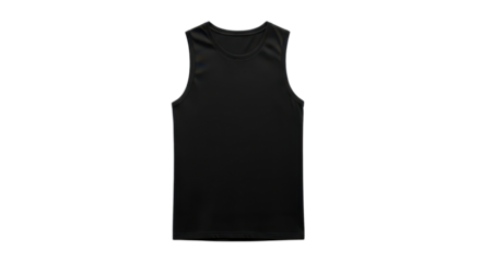 Black tank top for workout and athletic apparel isolated PNG with Transparent Background