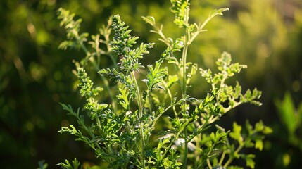 Obraz premium Experience the Benefits of Mugwort: Traditional Herb for Wellness, Skin Care, and Natural Healing