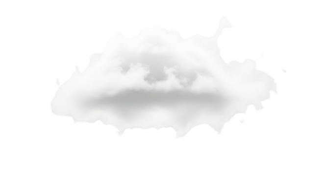 Realistic Soft White Cloud or Smoke Design Element Isolated on Transparent Background