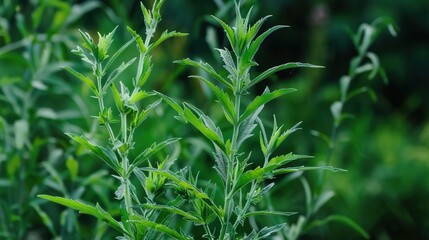 Obraz premium Experience the Benefits of Mugwort: Traditional Herb for Wellness, Skin Care, and Natural Healing