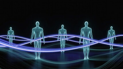 Human digital concept representing data connection, network, and technological advancement