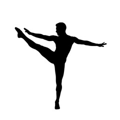 Fototapeta premium Dynamic silhouette of male dancer striking pose with grace and athleticism