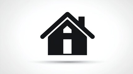 Simple minimalist icon of a house with chimney, ideal for logo or app design use