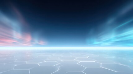 Vibrant sunset hues, a breathtaking panorama of blue and red sky with dramatic cloudscape