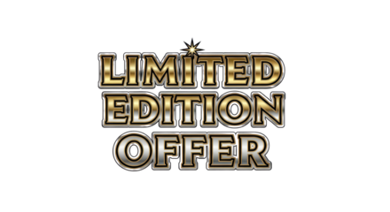 Luxury Metallic Gold Text "LIMITED EDITION OFFER" 3D Isolated Vector for Marketing
