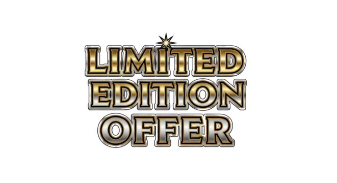 Luxury Metallic Gold Text "LIMITED EDITION OFFER" 3D Isolated Vector for Marketing