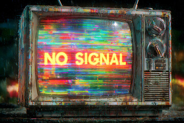 Glitch noise static television. Royalty high-quality free best stock of abstract digital motion glitch art distorted background, CRT tv screen no signal, error, noise and distortions effect, colorful